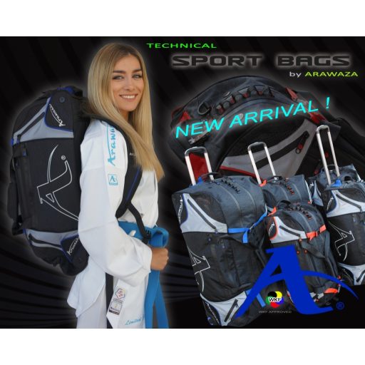 Arawaza sporttáska, troli Fekete/Kék "S" méret