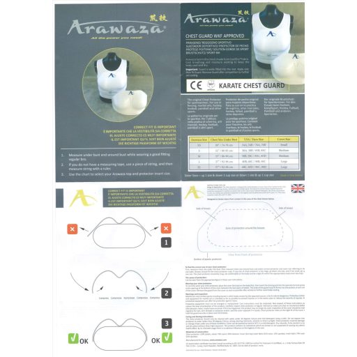 Arawaza Női mellvédő WKF Fehér "XS"